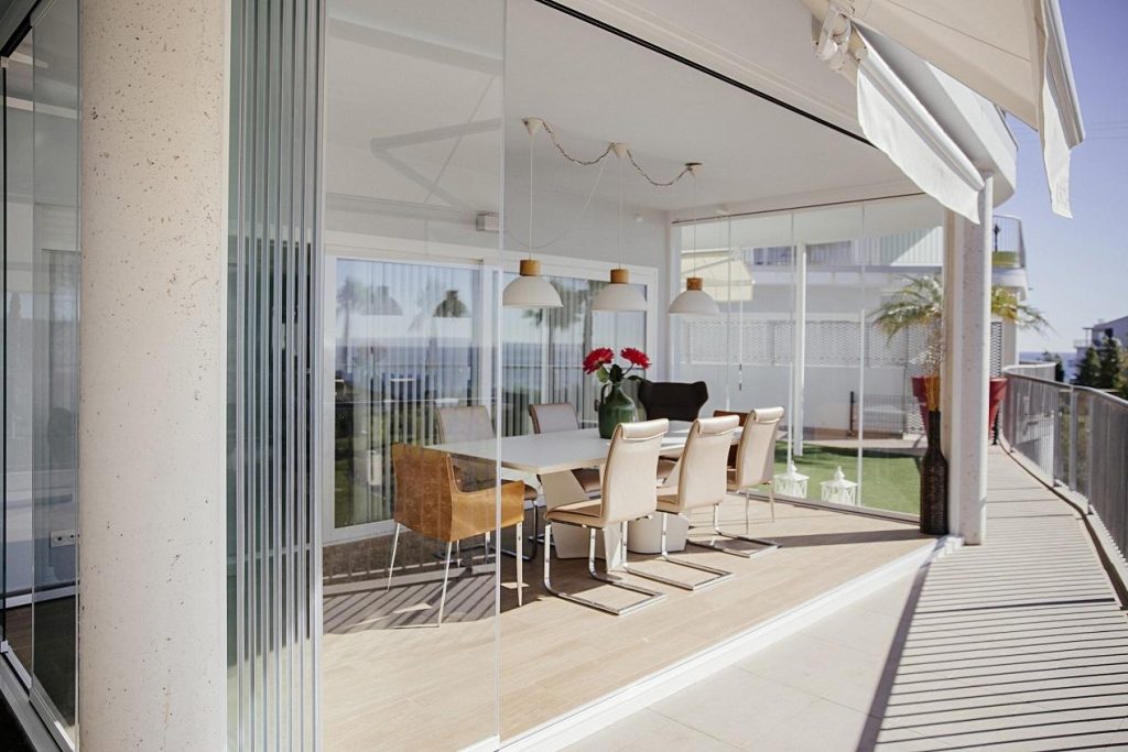 cortinas de vidrio plegable para terrazas