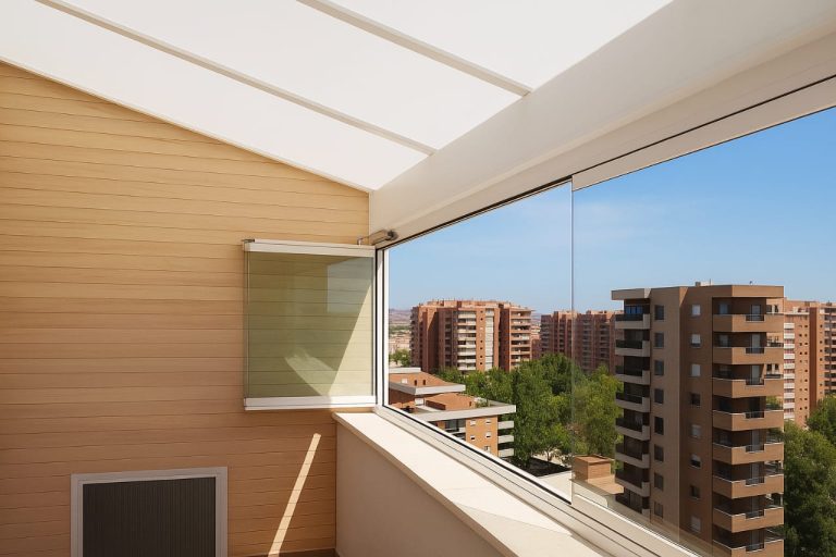 terraza con cerramiento abatible