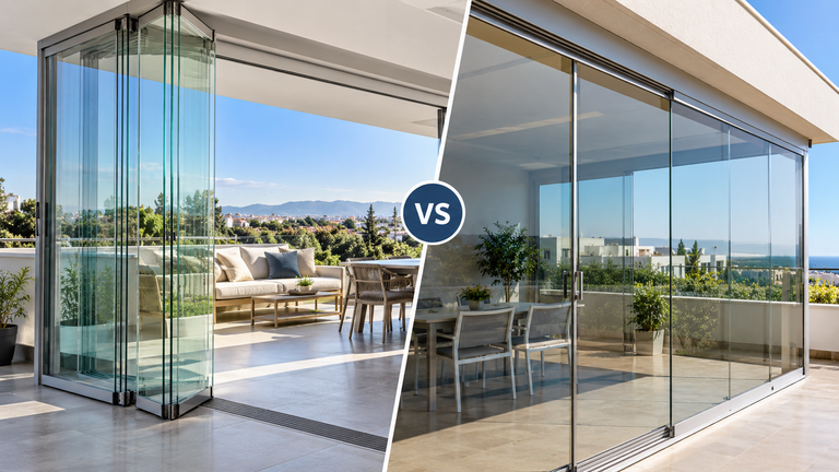 Cortinas de Cristal Plegables vs. Cortinas Correderas